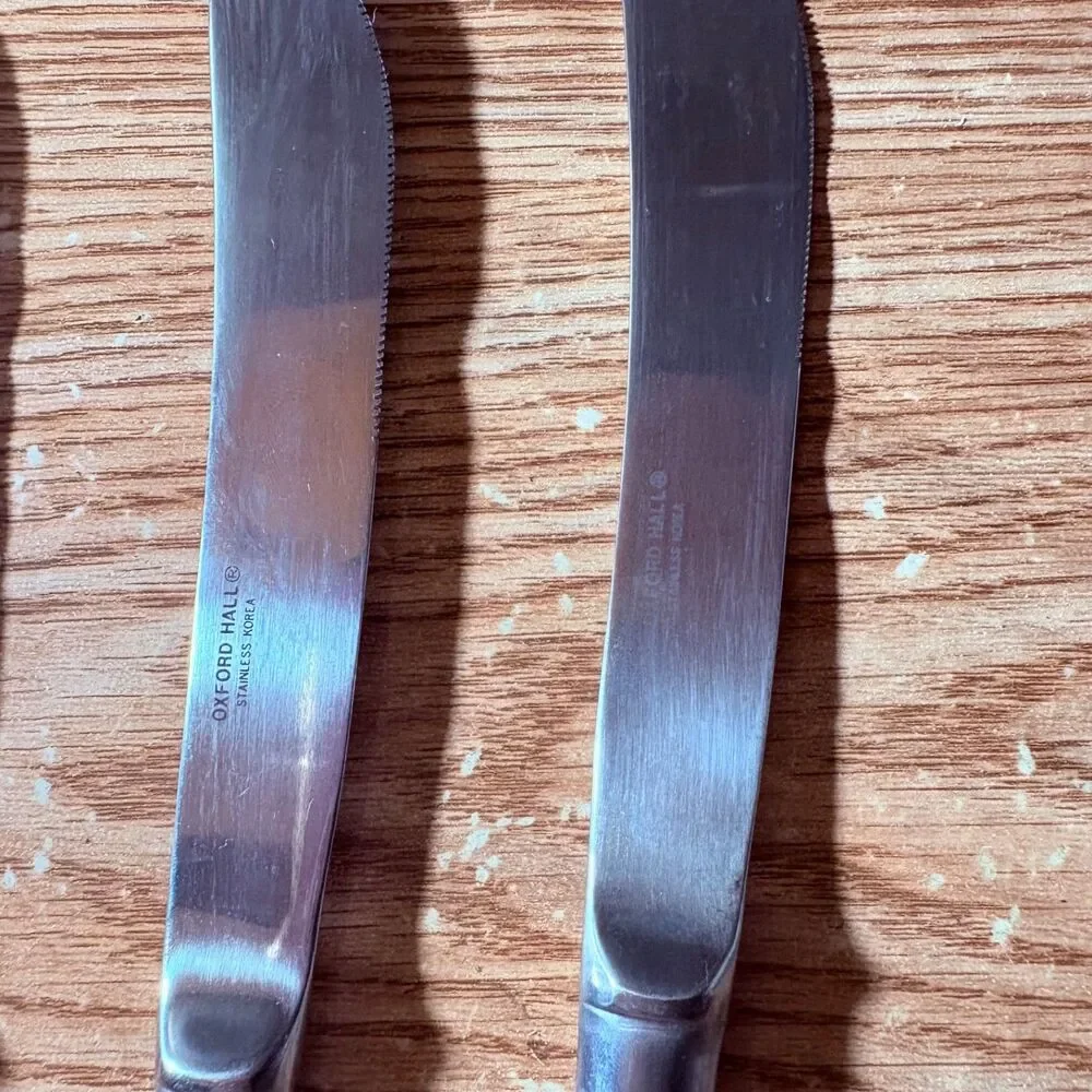 4 Korea Dinner Butter Knife Pistol Grip Hollow Handle 9